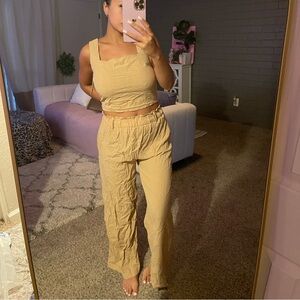 2 pice linen beige set